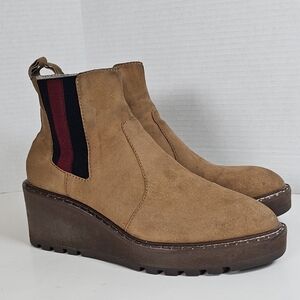 Cecelia New York Gemma Slip On Leather Ankle Wedge Boots